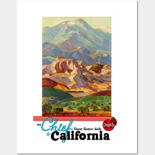 Vintage Travel Poster USA The Chief to California Posters and Art